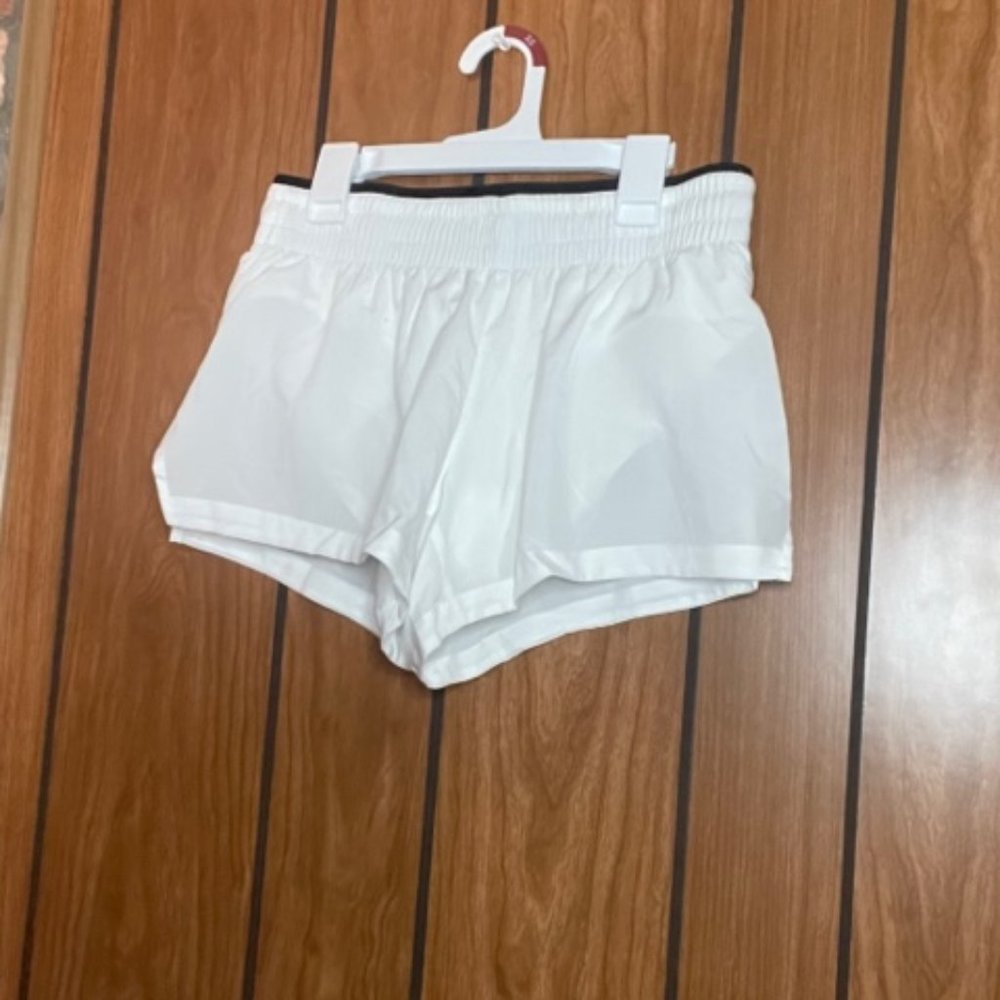 white fabletics shorts